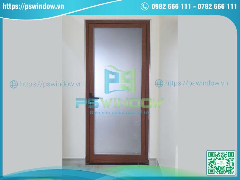 Mẫu cửa Xingfa vân gỗ 1 cánh kính phun cát Mẫu cửa Xingfa vân gỗ 1 cánh kính phun cát