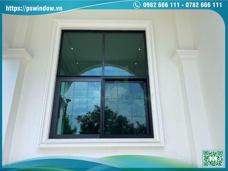Bộ cửa lùa 2 cánh nhôm Soco fix trên chia ô Bộ cửa lùa 2 cánh nhôm Soco fix trên chia ô