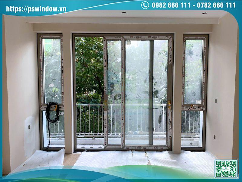 Bộ cửa Maxpro 2 cánh lùa màu sâm banh Bộ cửa Maxpro 2 cánh lùa màu sâm banh