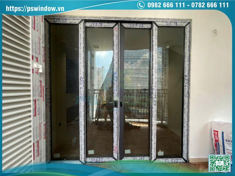 Bộ cửa Schuco 2 cánh lùa 2 fix bên Bộ cửa Schuco 2 cánh lùa 2 fix bên