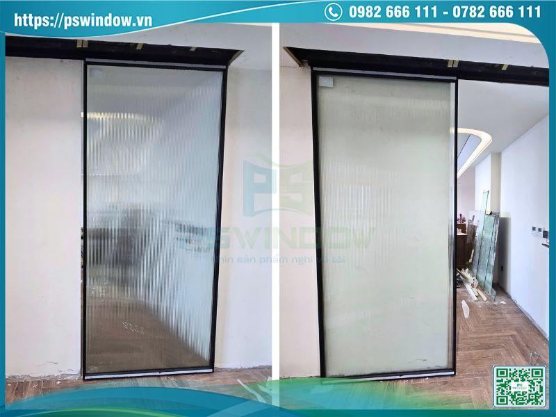 Bộ cửa slim lùa kính sóng giấu ray Bộ cửa slim lùa kính sóng giấu ray