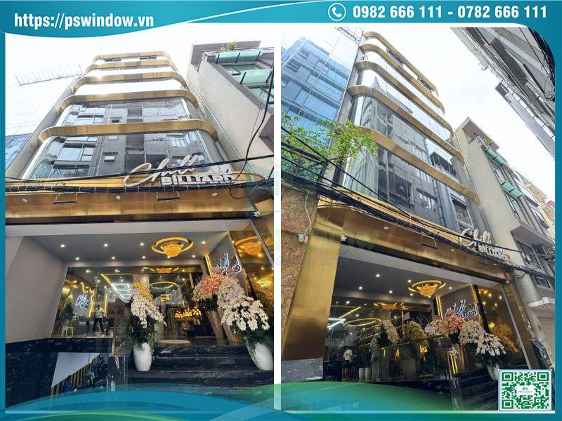 Công trình mặt dựng kính uốn cong Pswindow thi công tại Nguyễn Khang Công trình mặt dựng kính uốn cong Pswindow thi công tại Nguyễn Khang