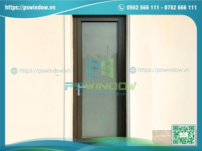 Cửa nhôm Maxpro mở quay 1 cánh kính phun cát Cửa nhôm Maxpro mở quay 1 cánh kính phun cát
