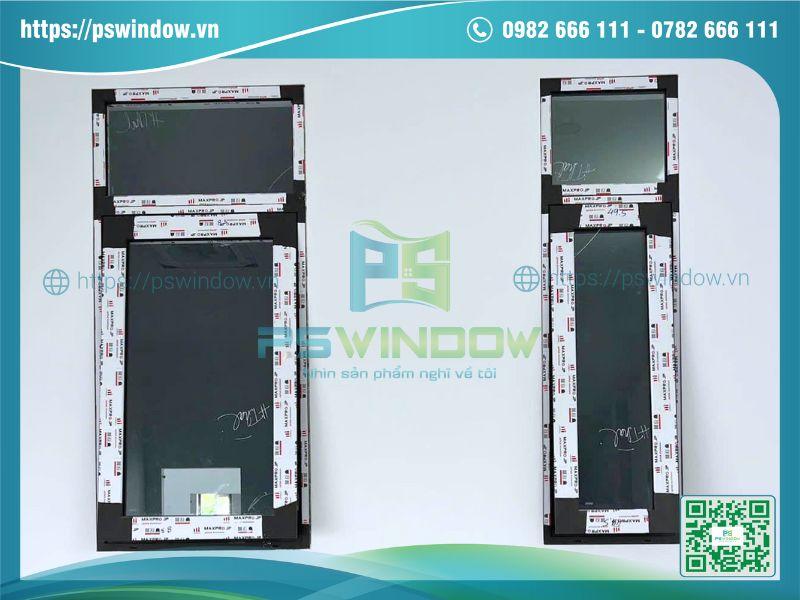 Cửa sổ mở hất nhôm Maxpro 1 cánh màu đen mịn Cửa sổ mở hất nhôm Maxpro 1 cánh màu đen mịn