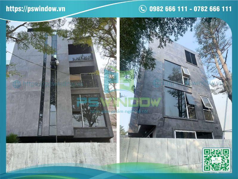 Cửa sổ mở hất nhôm Maxpro và vách kính lấy sáng