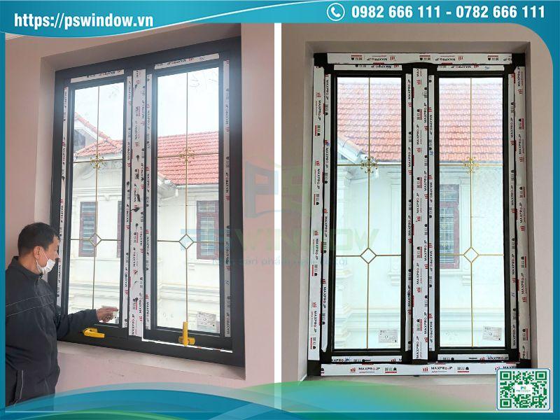 Cửa sổ nhôm Maxpro mở hất màu đen mịn hiện đại Cửa sổ nhôm Maxpro mở hất màu đen mịn hiện đại