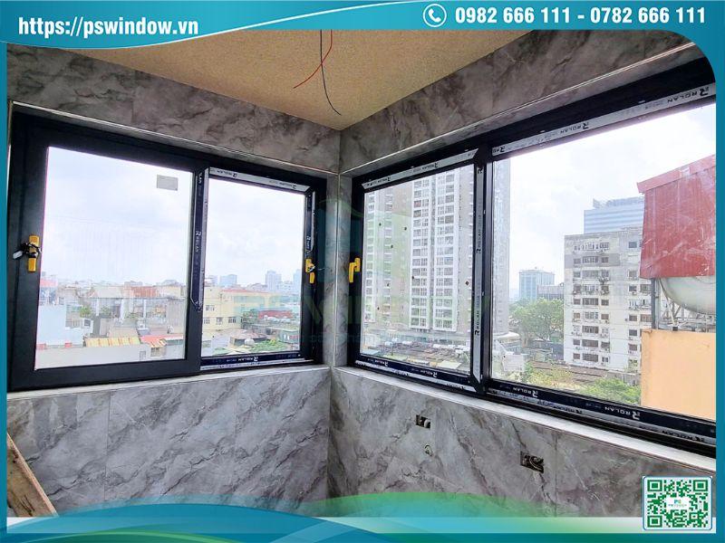 2 bộ cửa sổ lùa 2 cánh nhôm Rolan