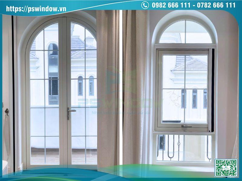 Cửa đi và cửa sổ nhôm Maxpro màu trắng ngà Cửa đi và cửa sổ nhôm Maxpro màu trắng ngà