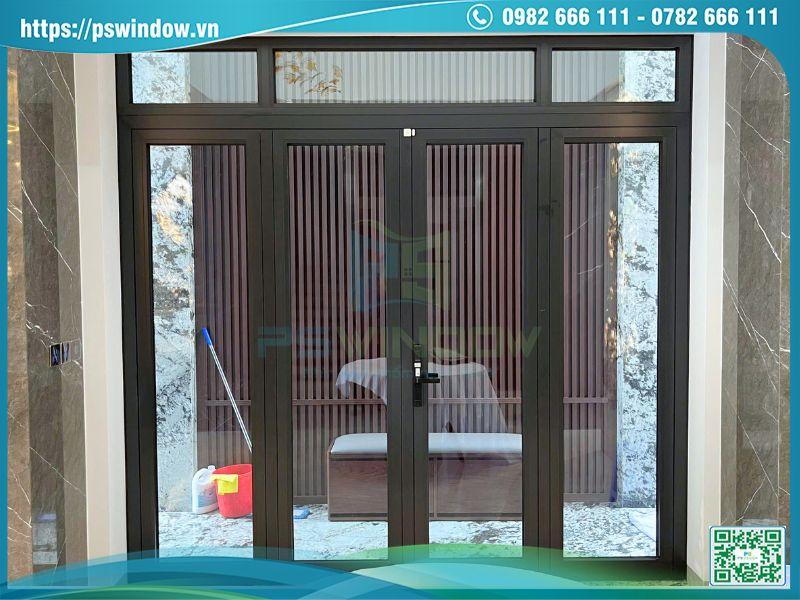 Cửa nhôm cao cấp kính hộp cường lực và khóa cửa chống trộm