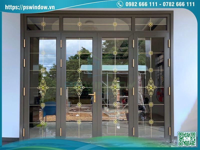 Cửa nhôm kính hoa đồng cao cấp họa tiết tinh tế, sang trọng Cửa nhôm kính hoa đồng cao cấp họa tiết tinh tế, sang trọng