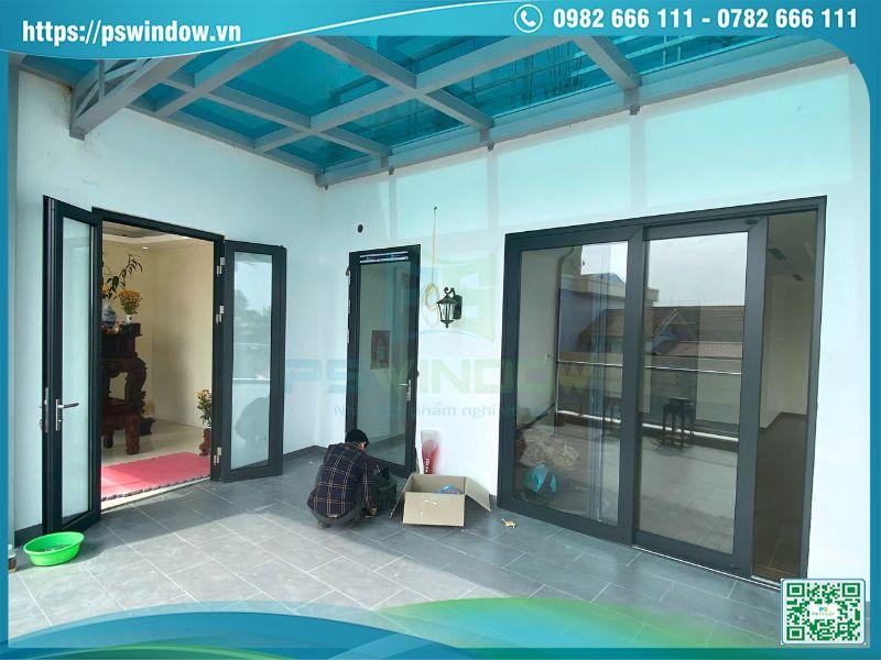 Cửa nhôm Rolan cao cấp kính hộp trong suốt