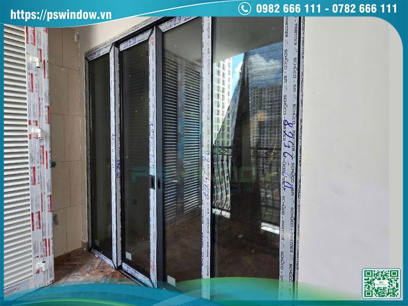 Cửa nhôm Schuco cao cấp kính hộp nhập khẩu cho căn hộ chung cư tầng cao
