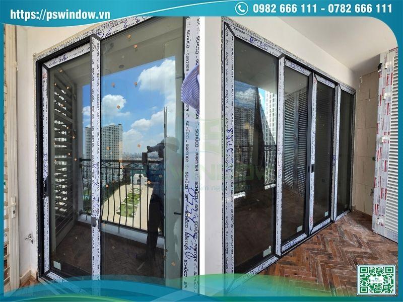 Cửa nhôm Schuco màu xám ghi lắp đặt cho penthouse cao cấp Cửa nhôm Schuco màu xám ghi lắp đặt cho penthouse cao cấp
