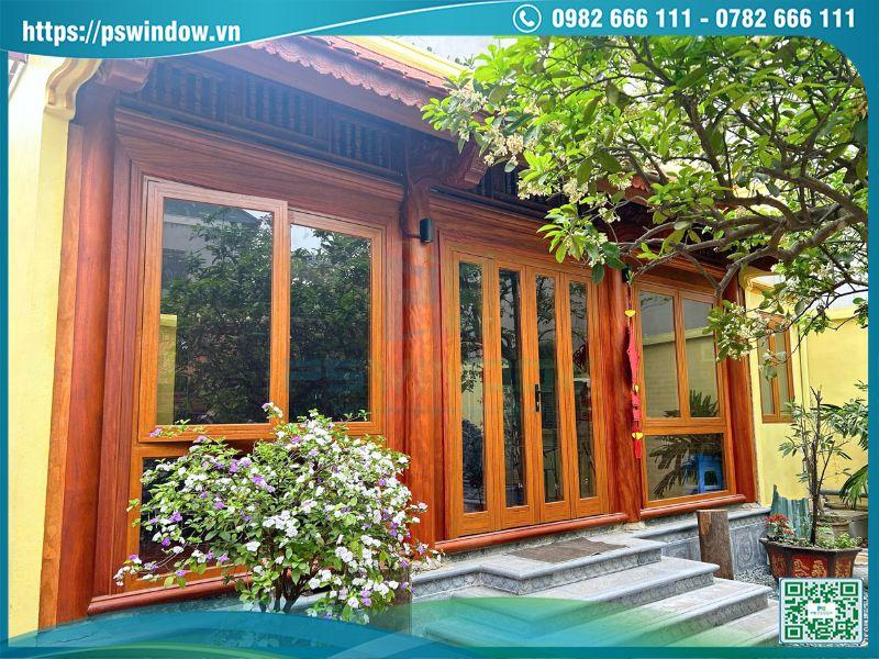 Cửa nhôm Xingfa vân gỗ sang trọng, ấm cúng Cửa nhôm Xingfa vân gỗ sang trọng, ấm cúng