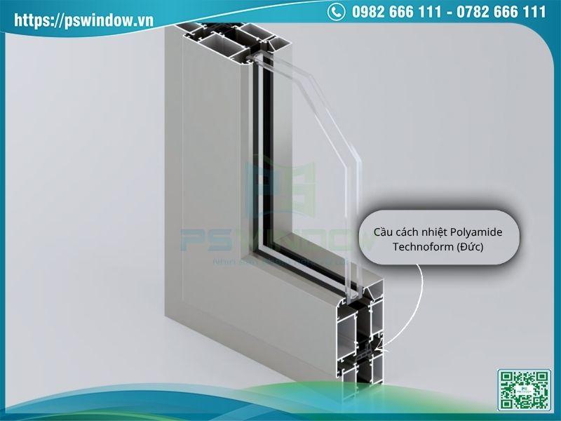 Cửa nhôm Alvero sử dụng cầu cách nhiệt Technoform hàng đầu từ Đức