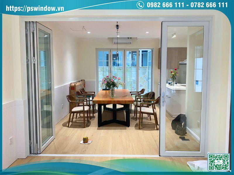 Cửa nhôm kính Pswindow gia công lắp đặt với kích thước tiêu chuẩn