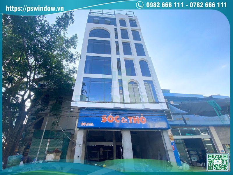 Công trình cửa nhôm kính dán an toàn Pswindow thi công lắp đặt