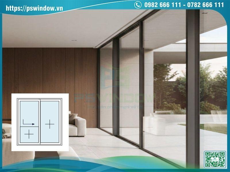 Cửa nhom Alvero hệ ASP125 trượt ép