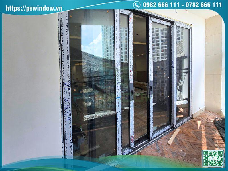 Cửa nhôm kính cách âm cao cấp Schuco nhập khẩu Đức kiểu mở lùa
