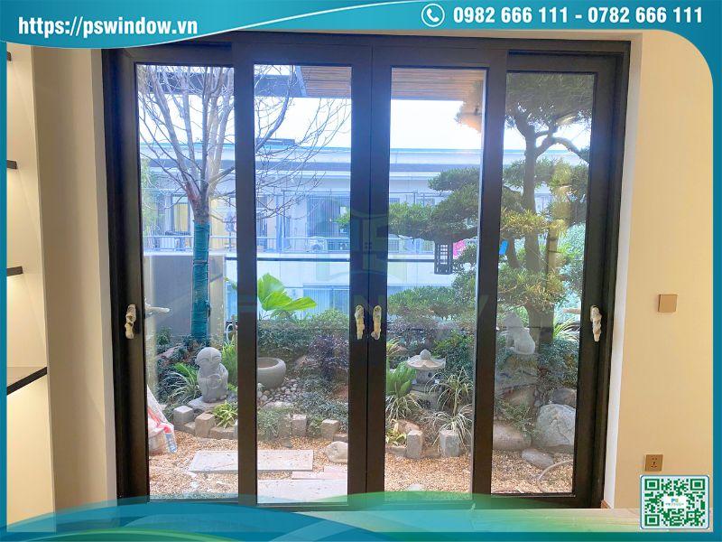 Cửa nhôm Maxpro màu nâu thu sang trọng, thẩm mỹ