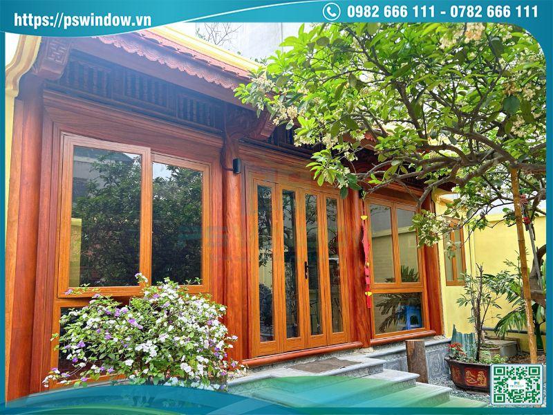 Cửa nhôm Xingfa màu vân gỗ ấm cúng, sang trọng