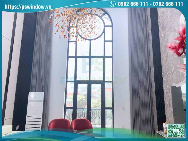 Cửa nhôm Xingfa màu xám đá hiện đại cho người mệnh Kim/ Thủy