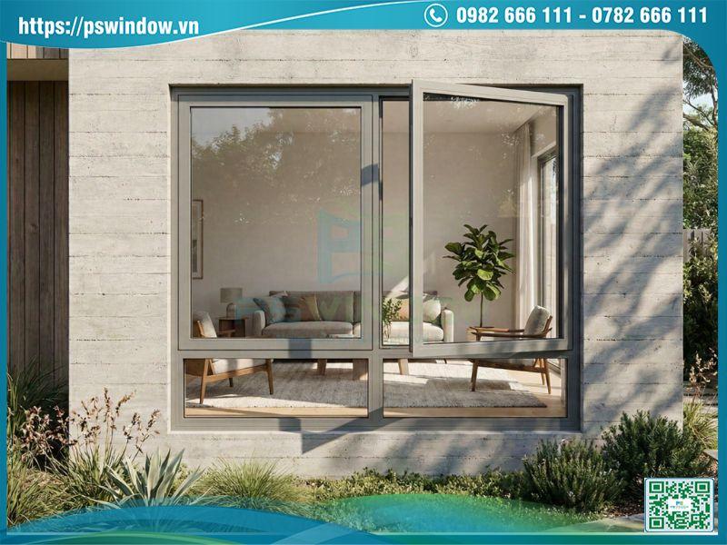 Cửa sổ mở quay nhôm cầu Alvero hệ AR66