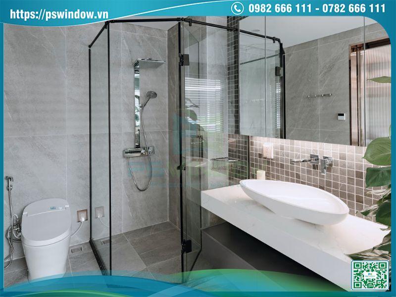 Mẫu cabin tắm góc 135 khung thanh mảnh