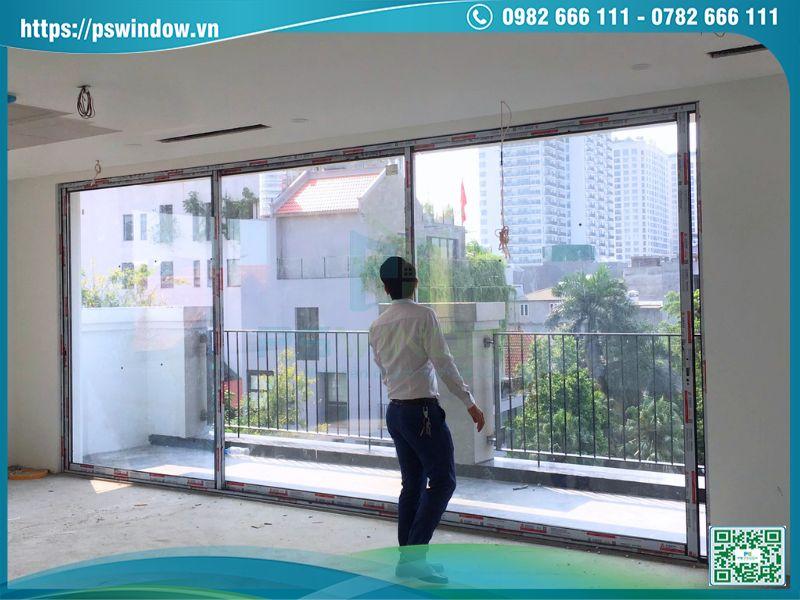 Mẫu cửa nhôm Xingfa 3 cánh lùa kích thước lớn