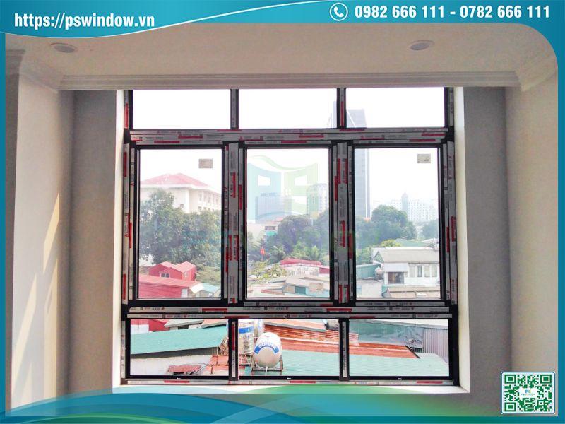 Mẫu cửa sổ 3 cánh fix trên dưới nhôm Xingfa nhập khẩu