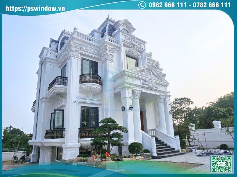 Pswindow lắp cửa Rolan và vách kính hộp hoa đồng cho biệt thự tại Phúc Thọ