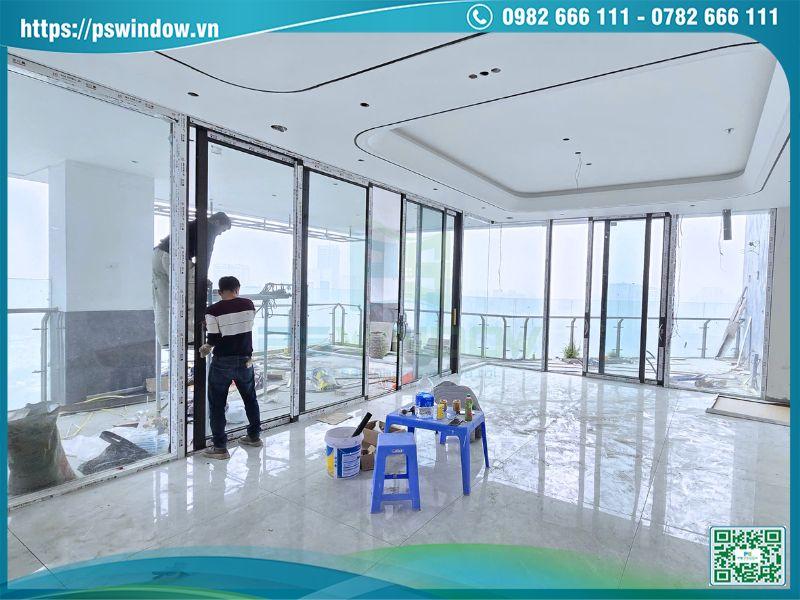 Pswindow thi công vách kính cho penthouse