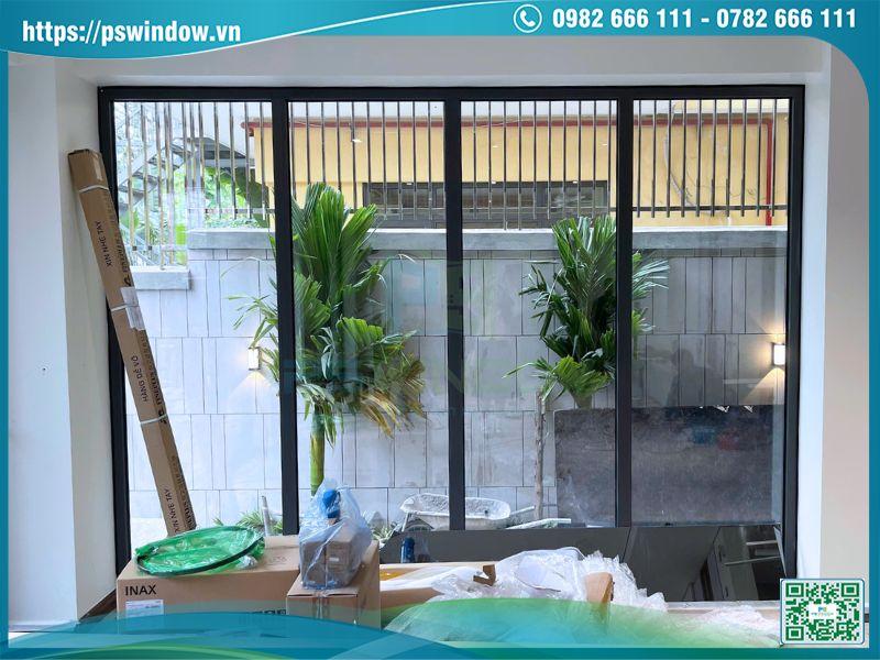 Vách kính cố định khung nhôm lắp đặt lâu dài