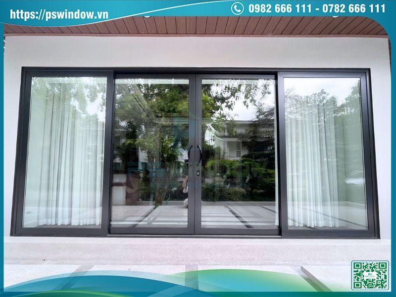 Bộ cửa nhôm cao cấp màu đen mờ tinh tế, cá tính