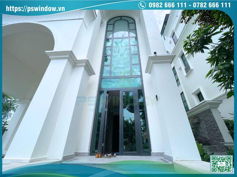 Bộ cửa nhôm kính có fix bên và fix trên độc đáo, đẳng cấp