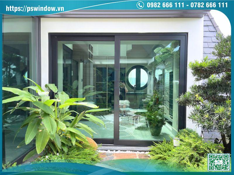 Cửa nhôm kính hộp Low-e cách nhiệt thiết kế hiện đại