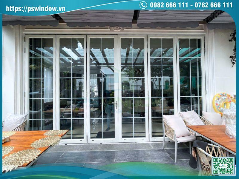 Cửa nhôm Maxpro xếp trượt kính hộp Low-e cách nhiệt cao cấp