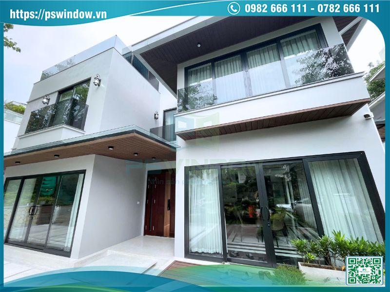 Cửa nhôm Soco kính hộp cách âm cho biệt thự phong cách hiện đại