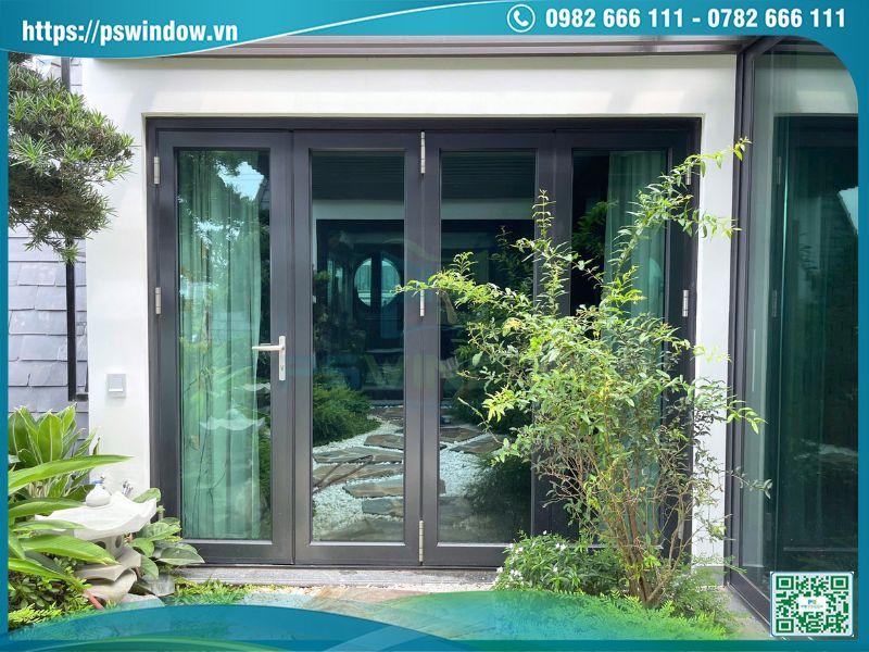 Cửa nhôm Soco màu xám đá Metalic hiện đại, thời thượng