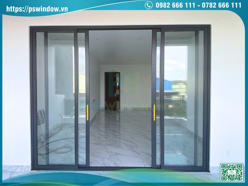 Cửa nhôm Xingfa màu xám đá hiện đại, tinh tế
