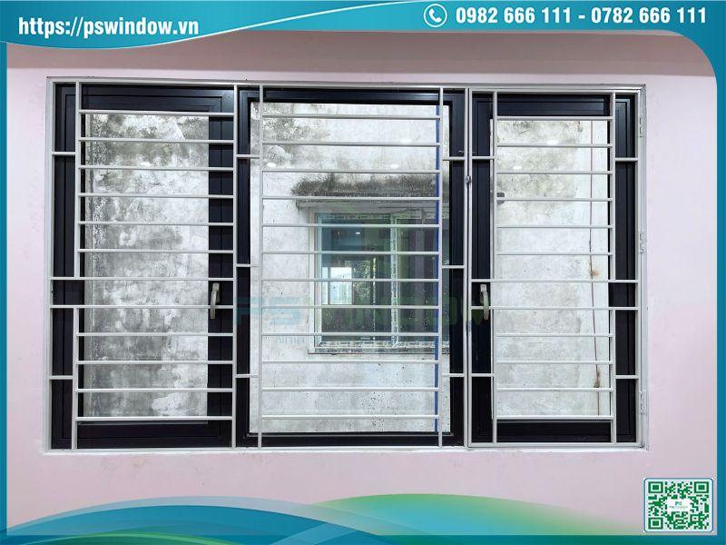Cửa sổ nhôm Rolan cao cấp có fix giữa, 2 cánh mở quay 2 bên