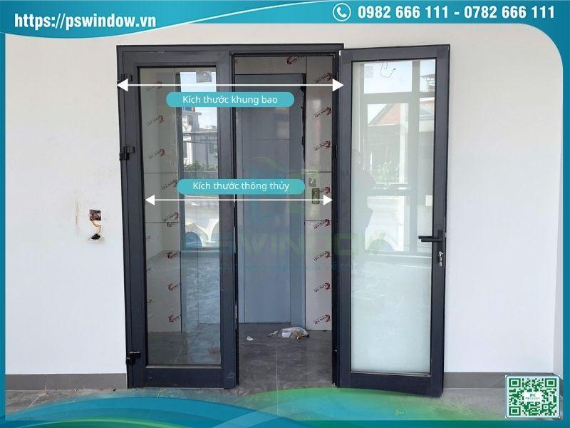 Kích thước thông thủy và kích thước khung bao cửa nhôm kính