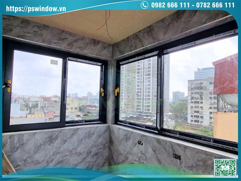 Mẫu cửa sổ nhôm 2 cánh đẹp kiểu trượt lùa hiện đại