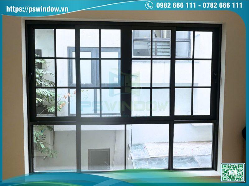 Mẫu cửa sổ nhôm kính hộp nan đồng cho nhà tân cổ điển