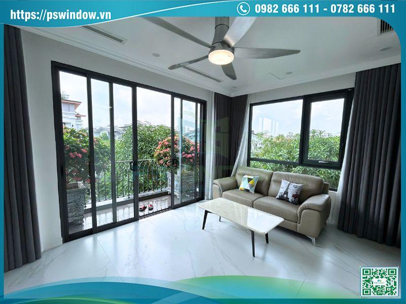 Thiết kế cửa nhôm kính cân đối với chiều cao tầng