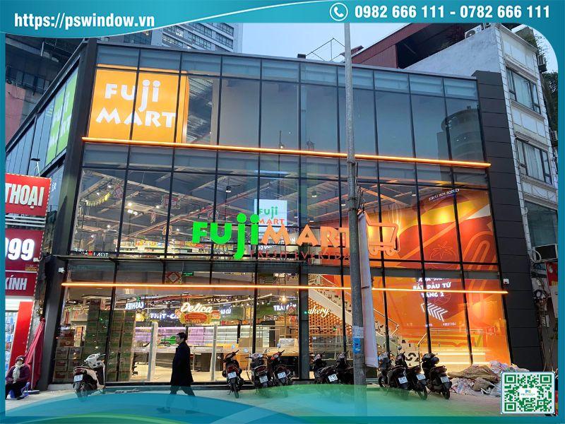 Vách kính mặt dựng nhôm Xingfa kính dán Low-e cho công trình thương mại