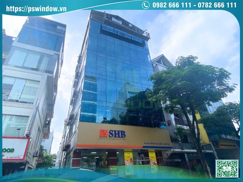 Vách kính mặt tiền nhôm Xingfa kính dán phản quang cách nhiệt Pswindow