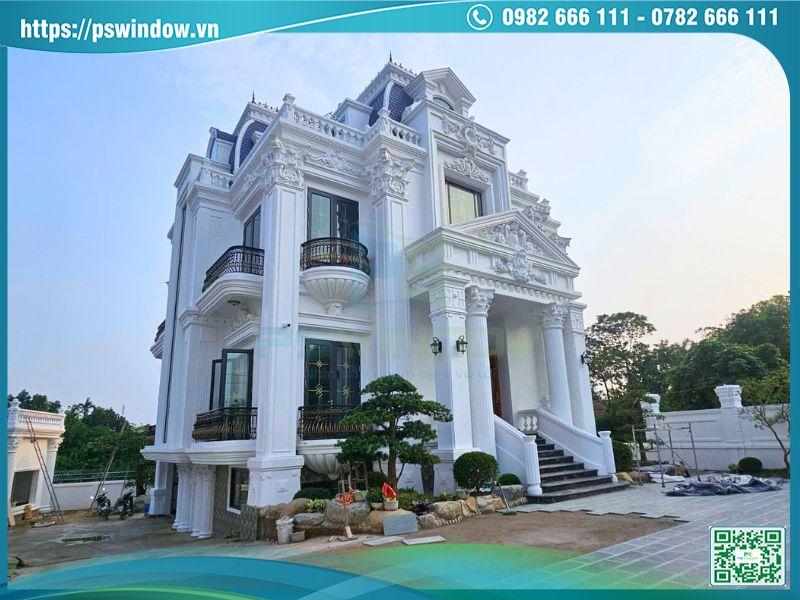 Công trình biệt thự tại Phúc Thọ lắp đặt cửa nhôm Rolan Pswindow