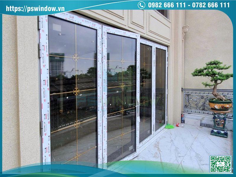 Cửa nhôm Maxpro kính hộp nan đồng cao cấp