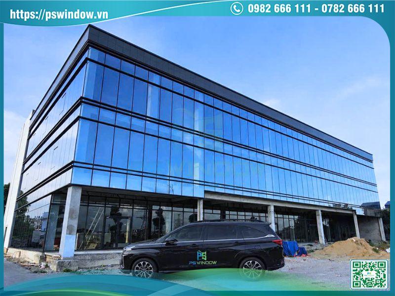 Vách mặt dựng nhôm Xingfa kính hộp Low-e đã được thi công hoàn thiện